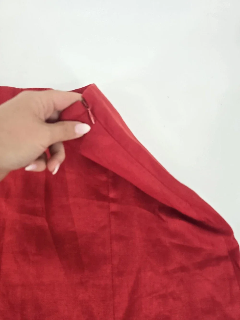 Reformation Grace Linen Two Piece Skirt Set in Sundried Tomato Red Size 4 NEW